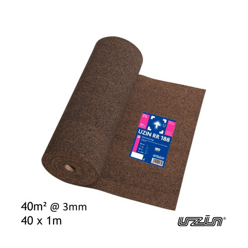 40m&Acirc;&sup2; Roll: Uzin - RR188 - 3mm Insulating Underlay - (40 x 1m)