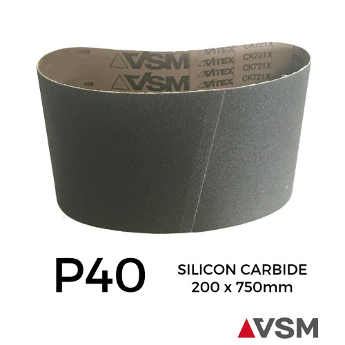 P40 - VSM - Silicon Carbide - Sanding Belt - 200x750mm - 8" 
