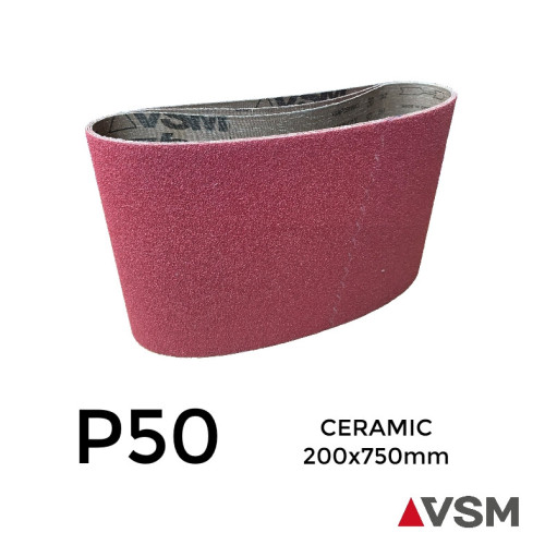 P50 - VSM - Ceramic - Sanding Belt - 200x750mm - 8" 