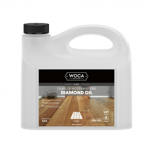 2.5ltr: WOCA - Diamond Oil - Sand Grey 