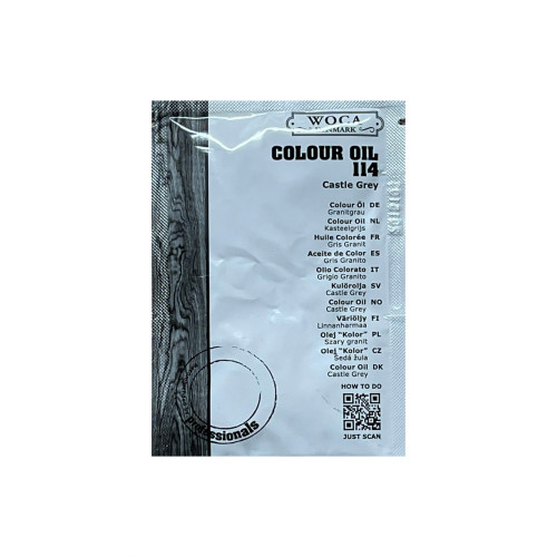 25ml: WOCA - Master Colour Oil Sachet - 114 Castle Grey 