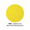 1 Box: P80 - Yellow Multi Hole Hook & Loop Sanding Disc - 200mm - 8" - (25/Box) 
