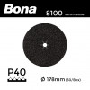 1 Box: P40 - Bona - Silicon Carbide - Hook & Loop Sanding Discs - 178mm - 7" - (50/Box)