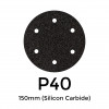 1 Box: P40 - Starcke - Silicon Carbide - Hook & Loop Sanding Discs - 6 Hole - 150mm - 6" - (50/Box)