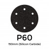 1 Box: P60 - Starcke - Silicon Carbide - Hook & Loop Sanding Discs - 6 Hole - 150mm - 6" - (50/Box)