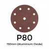 1 Box: P80 - Starcke - Aluminium Oxide - Hook & Loop Sanding Discs - 8 Hole - 150mm - 6" - (50/Box)