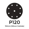 1 Box: P120 - Starcke - Silicon Carbide - Hook & Loop Sanding Discs - 8 Hole - 150mm - 6" - (50/Box)