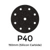 1 Box: P40 - Starcke - Silicon Carbide - Hook & Loop Sanding Discs - 8 Hole - 150mm - 6" - (50/Box)