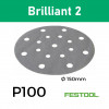 1 Box: (496588) P100 - Festool - Brilliant2 - Multi Jetstream StickFix - Hook & Loop Sanding Discs - 17 Hole - 150mm - 6" - (100/Box)