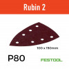 1 Box: (499135) P80 - Festool - Rubin2 - StickFix - Triangular Delta Hook & Loop Sanding Sheets - 100/150mm - (50/Box) 