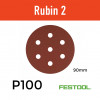 1 Box: (499080) P100 - Festool - Rubin2 - StickFix - Hook & Loop Sanding Discs - 90mm - 3.5" - (50/Box)