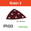 1 Box: (499164) P100 - Festool - Rubin2 - StickFix - Triangular Delta Hook & Loop Sanding Sheets - 93mm - (50/Box)