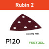 1 Box: (499165) P120 - Festool - Rubin2 - StickFix - Triangular Delta Hook & Loop Sanding Sheets - 93mm - (50/Box) 