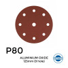 1 Box: P80 - Hermes - Aluminium Oxide - Hook & Loop Sanding Discs - 9 Hole - 125mm - 5" - (50/Box) 
