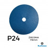 1 Box: P24 - Karbosan - Zirconia - Hook & Loop Sanding Discs - 178mm - 7" - (50/Box)