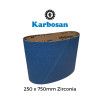 P100 - Karbosan - Zirconia 100% - PolyCotton Cloth Backed Sanding Belt - 250x750mm - 10" 