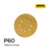 P60 - Mirka - Aluminium Oxide - Hook & Loop Sanding Discs - 8 Hole - 125mm - 5" - (50/Box)