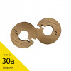 1pk: (30) - Pipe Covers - Solid Oak - Unfinished - 16mm Centre Hole - 6mm High - 47mm Wide - (2/pk)