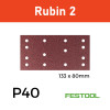 1 Box:(499046) - P40 - Festool - Rubin2 - StickFix - Hook & Loop Sanding Sheets - - 80x133mm - (50/Box) 