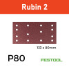 1 Box: P80 - Festool - Rubin2 - StickFix - Hook & Loop Sanding Sheets - (499048) - 80x133mm - (50/Box)